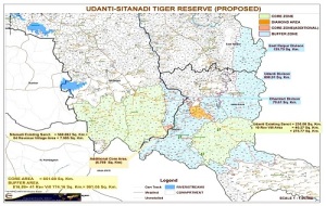 A map of the Udanti-Sitanadi Tiger Reserve. Pic : cgforest.com(Chhatisgarh Forest Department)